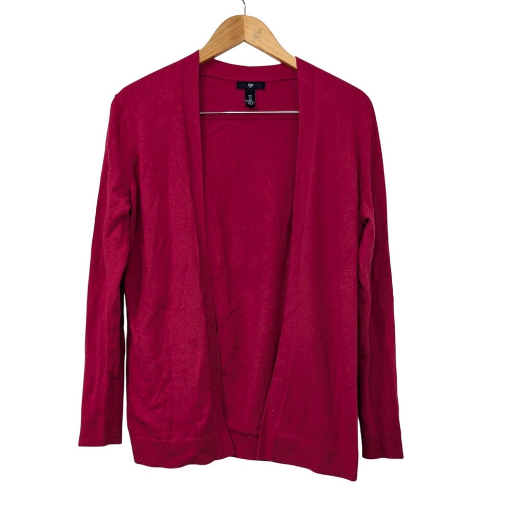 Gap Women's Pink Open Front Long Sleeve Cardigan Sweater Cotton Blend Small - Picture 2 of 5